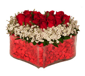 Ankara Ayaş Çankaya Çiçekçi firma ürünümüz Kalp içinde gül çiçekleri Ankara çiçek gönder firması şahane ürünümüz